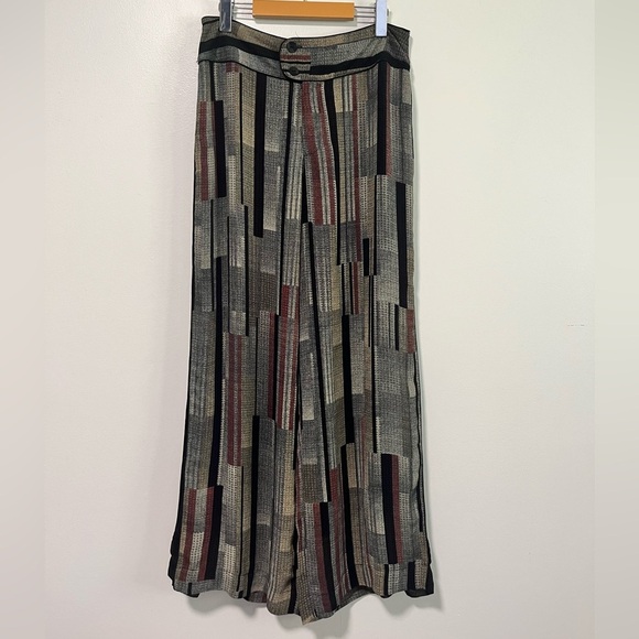 Ezekiel Women’s Wide-Leg Pants XXL Geometric Print High-Waist Flowy Trousers - Picture 1 of 11